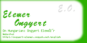 elemer ongyert business card